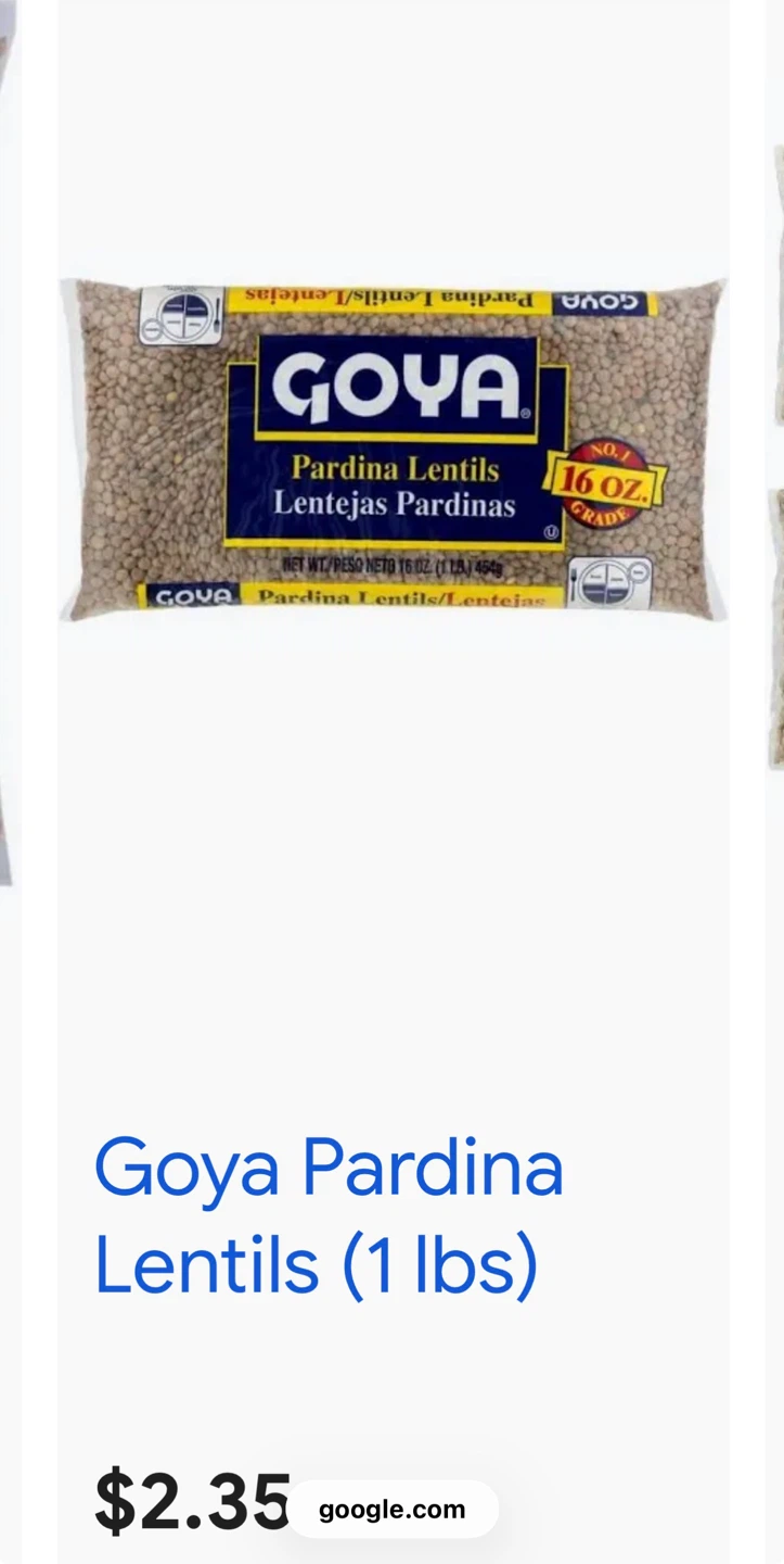 Goya Dry Pardina Lentils 16 oz - photo 2