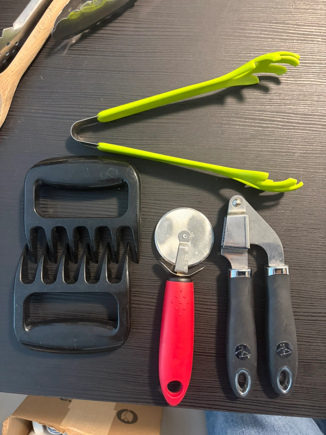 Kitchen Utensil Set: Tongs, Shredders, Cutter, Press