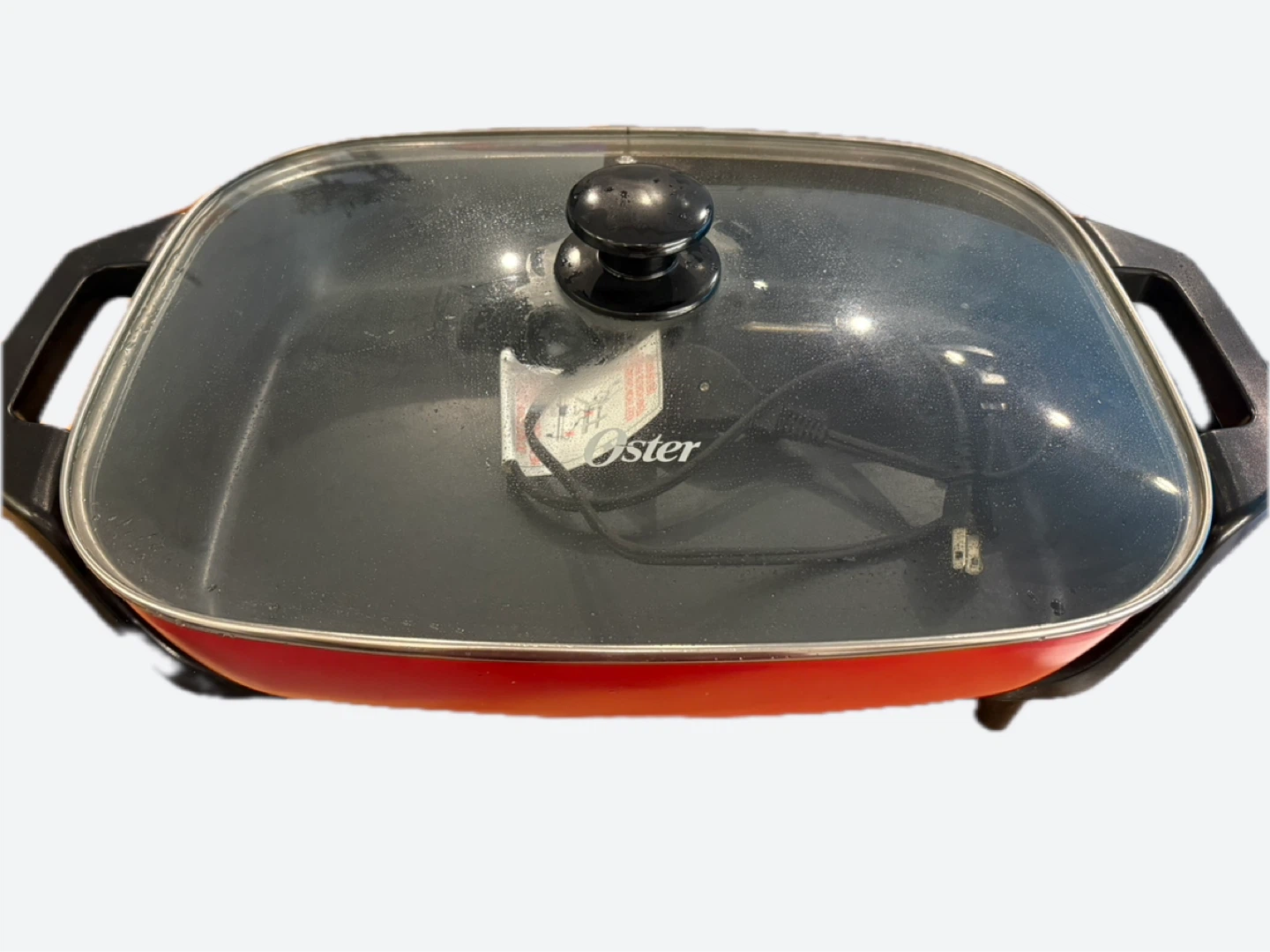 Red Oster Electric Skillet with Lid - photo 3