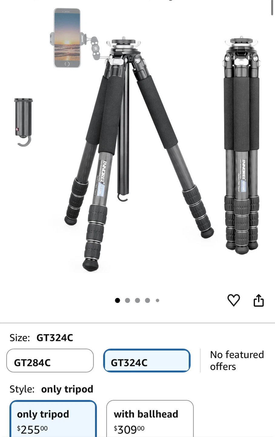 Innorel GT324C Carbon Fiber Tripod - photo 2