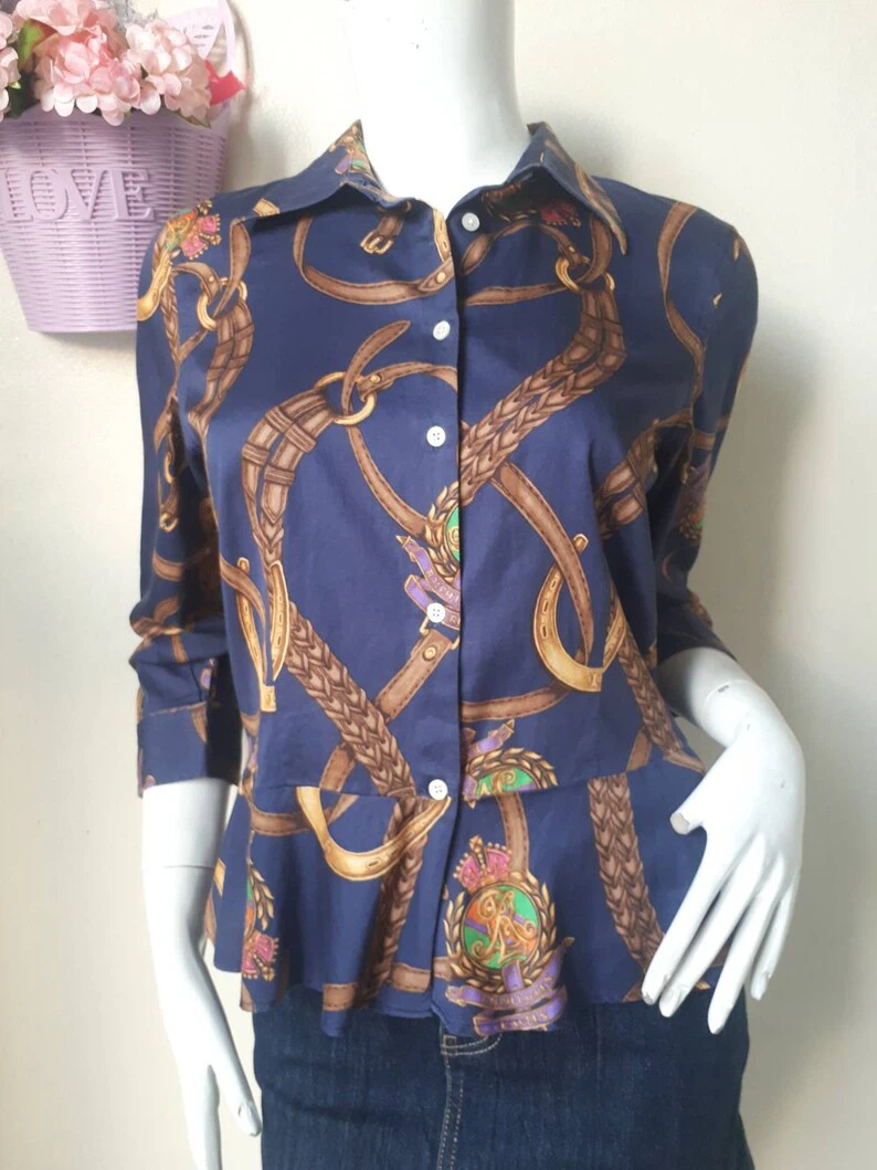 Ralph Lauren Peplum Belt Print Shirt - photo 2