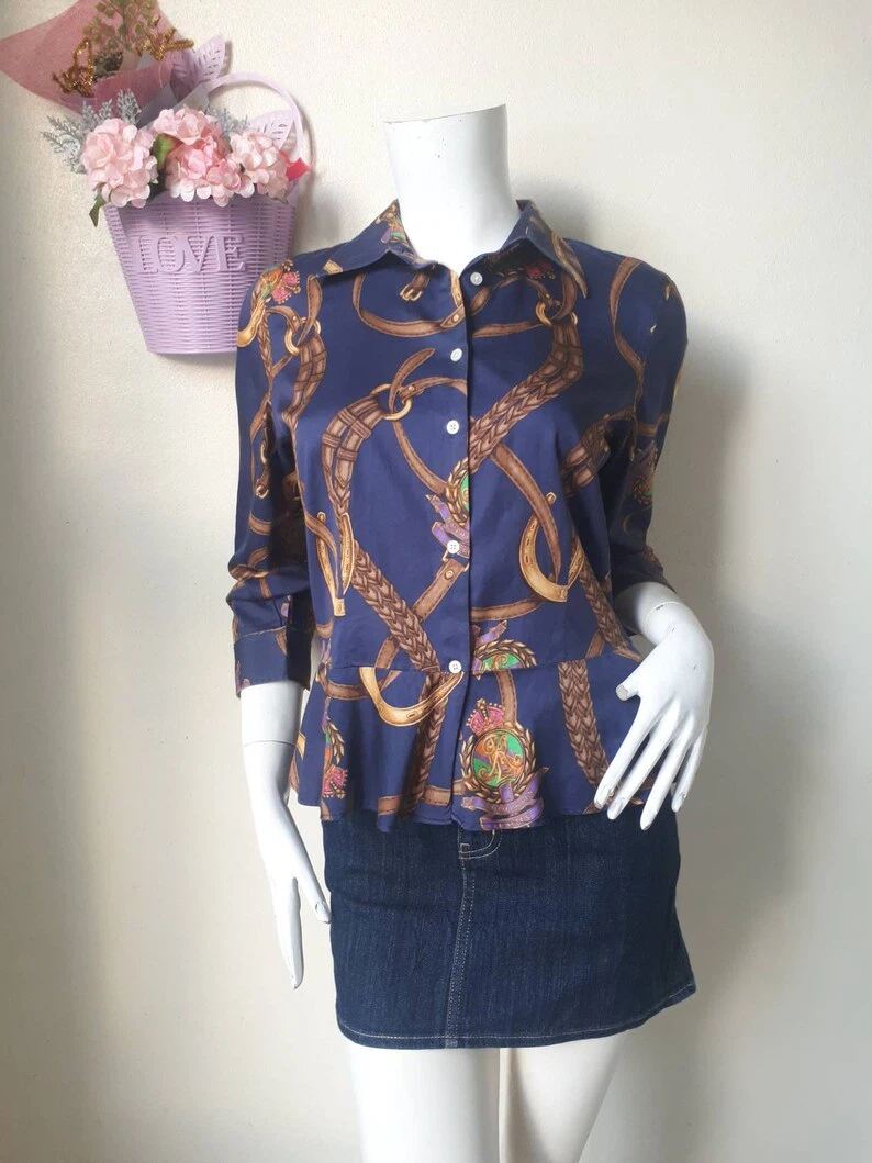 Ralph Lauren Peplum Belt Print Shirt - photo 3