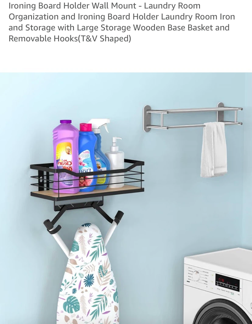 Ironing Board Holder and Storage Shelf
