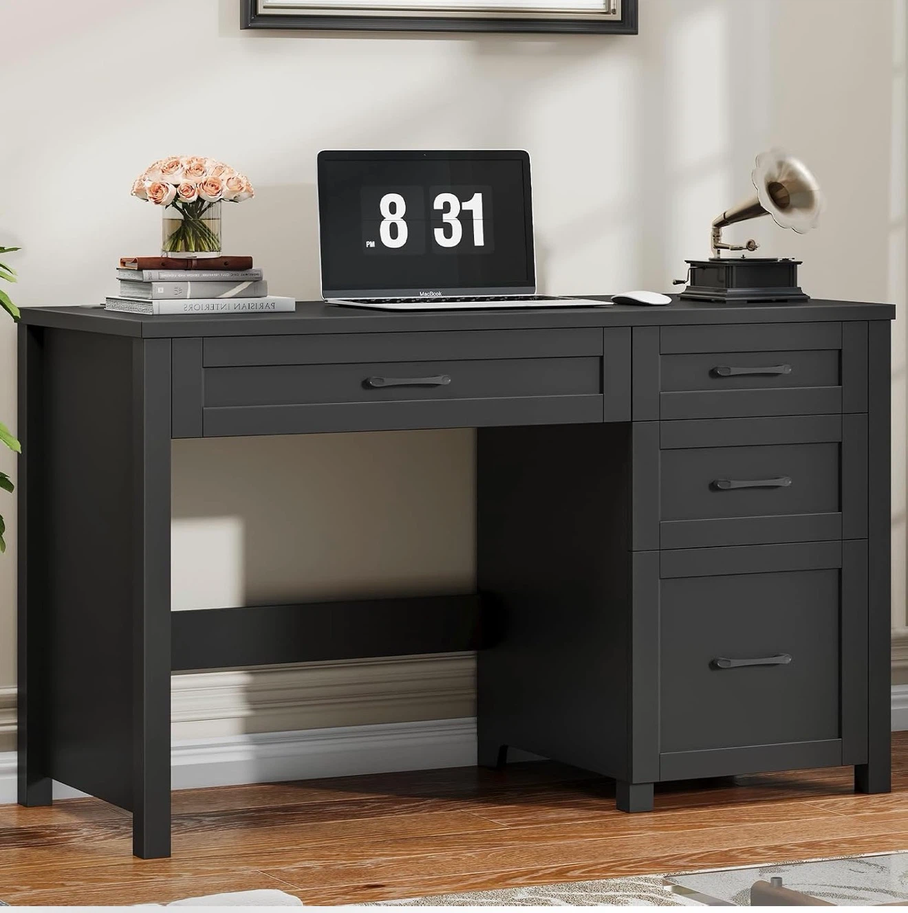 Farmhouse 47" Executive Desk in Pure Black - photo 3