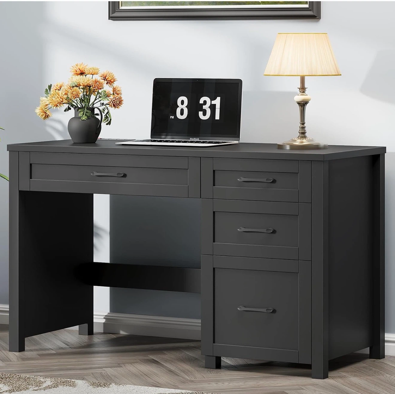 Farmhouse 47" Executive Desk in Pure Black - photo 4