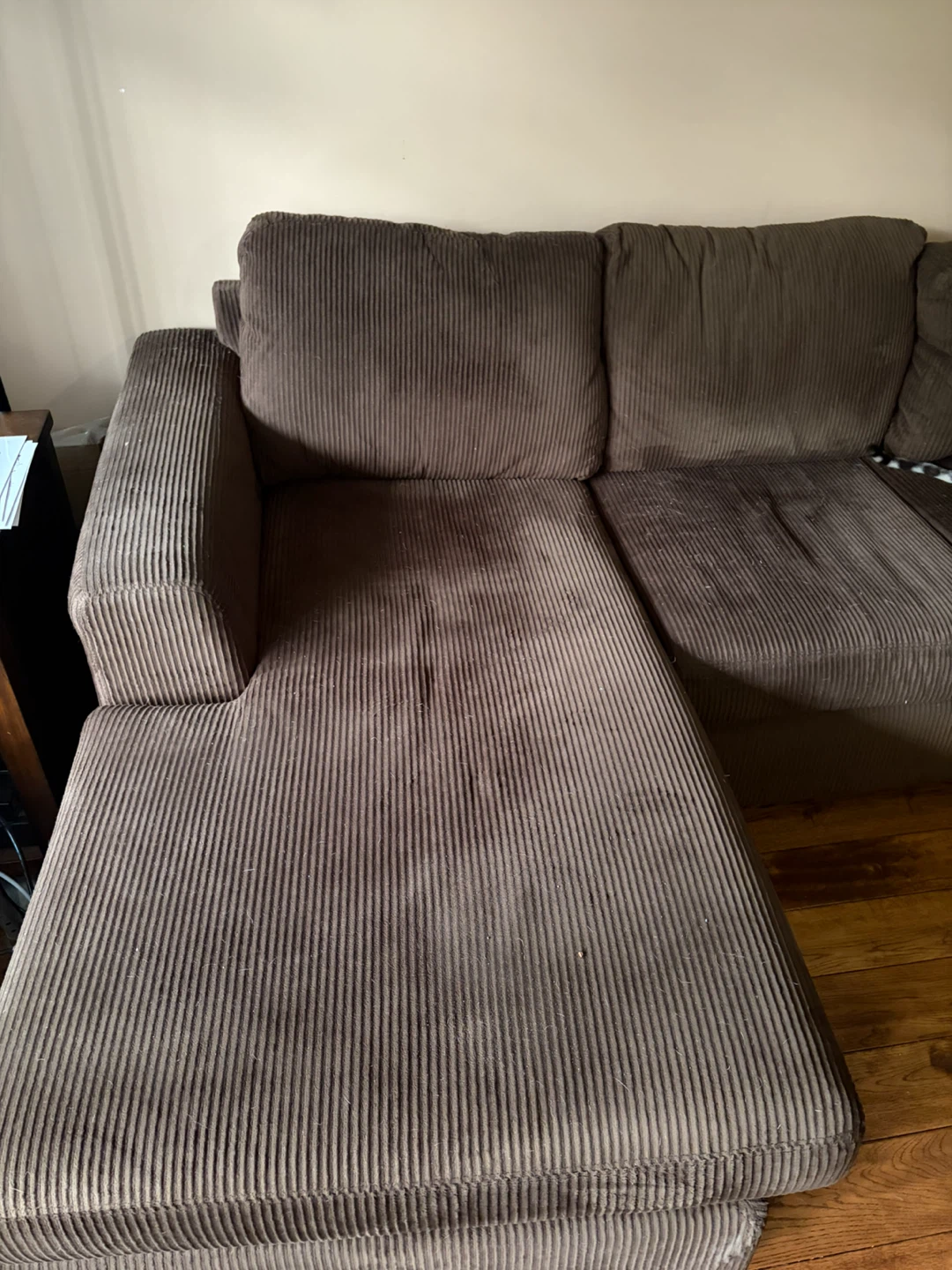 Brown Corduroy Sectional Sofa