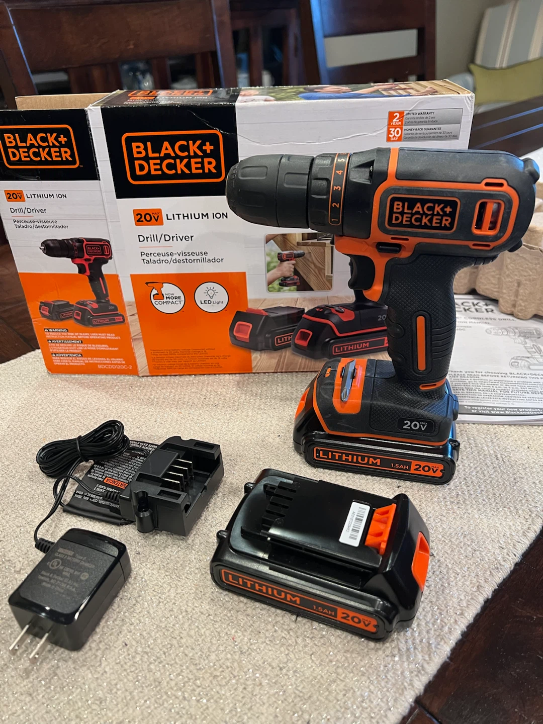 BLACK+DECKER 20V MAX Cordless Drill Kit (2 Batteries) - photo 2