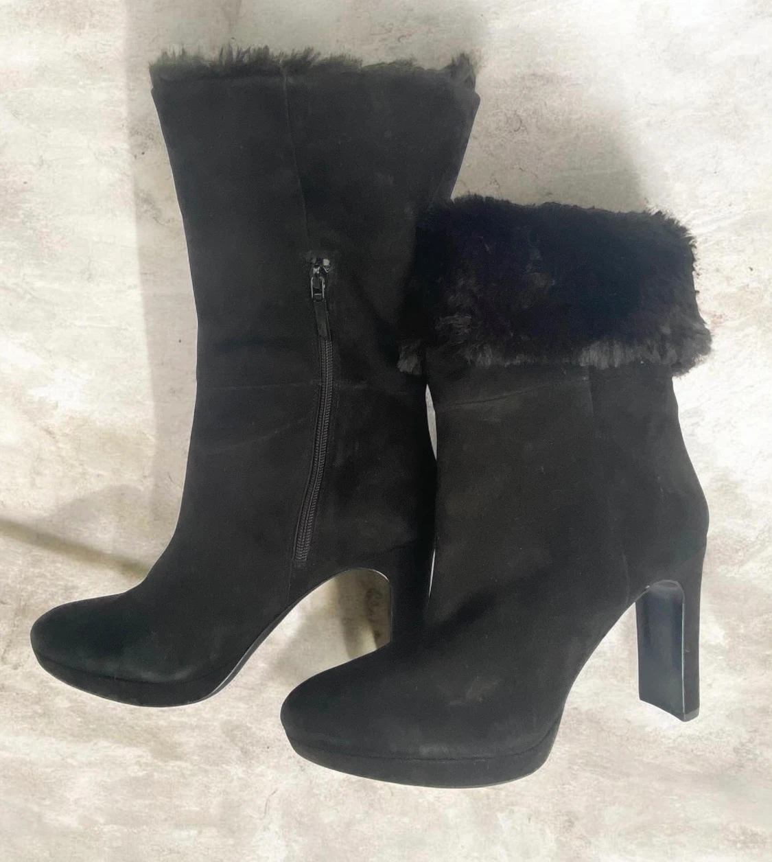 Calvin Klein Heeled Boots with Faux Fur, Size 39 - photo 5