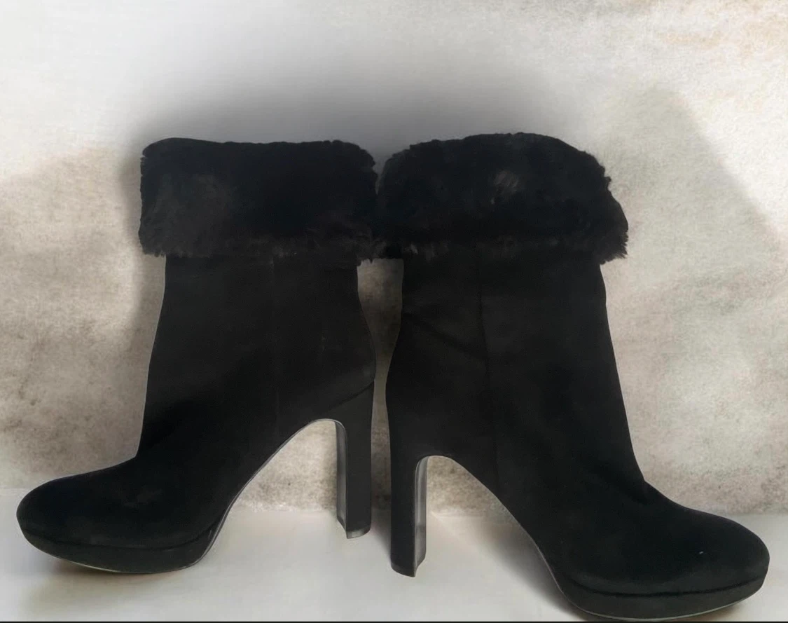 Calvin Klein Heeled Boots with Faux Fur, Size 39 - photo 4