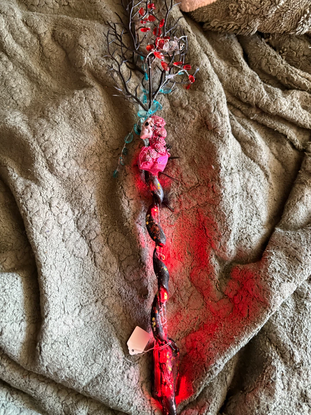 Skull and Floral Halloween Decor Wand - photo 2