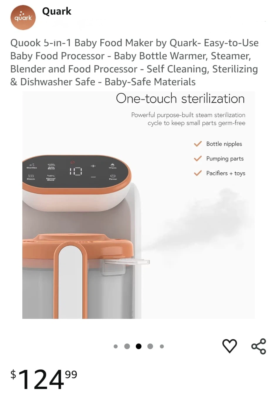 Quark Quook 5-in-1 Baby Food Maker - photo 3
