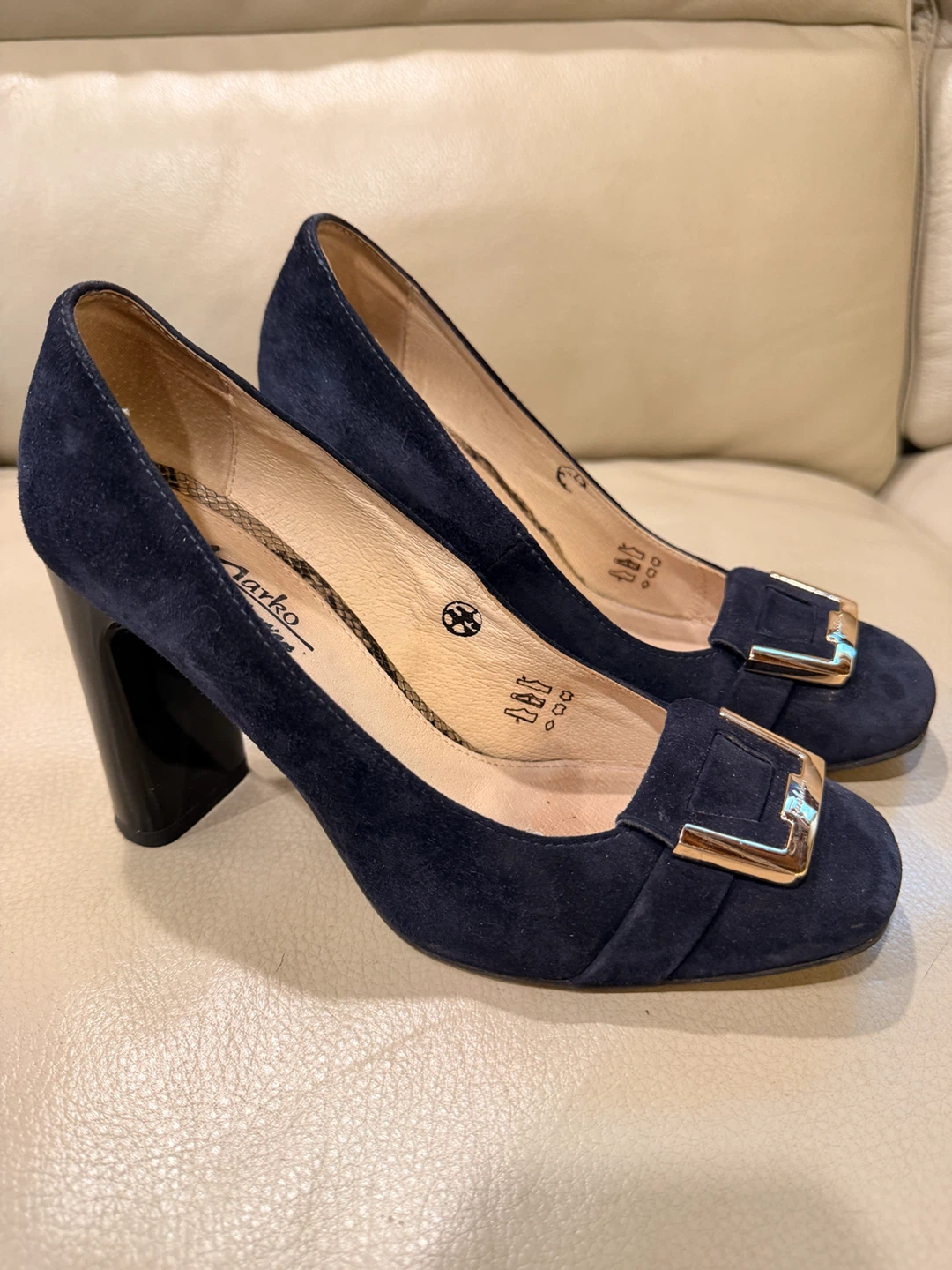 Sued shoes