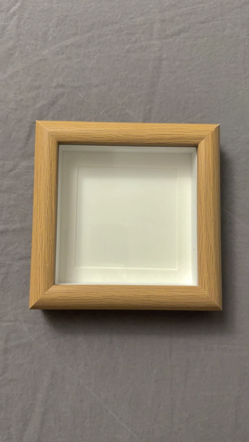 Natural Wood Square Shadow Box Picture Frame