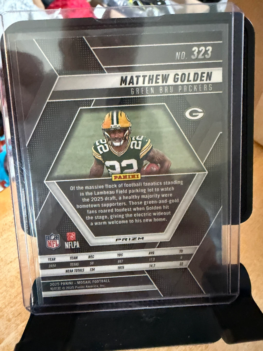2025 Panini Mosaic Matthew Golden Rookie Card - photo 2