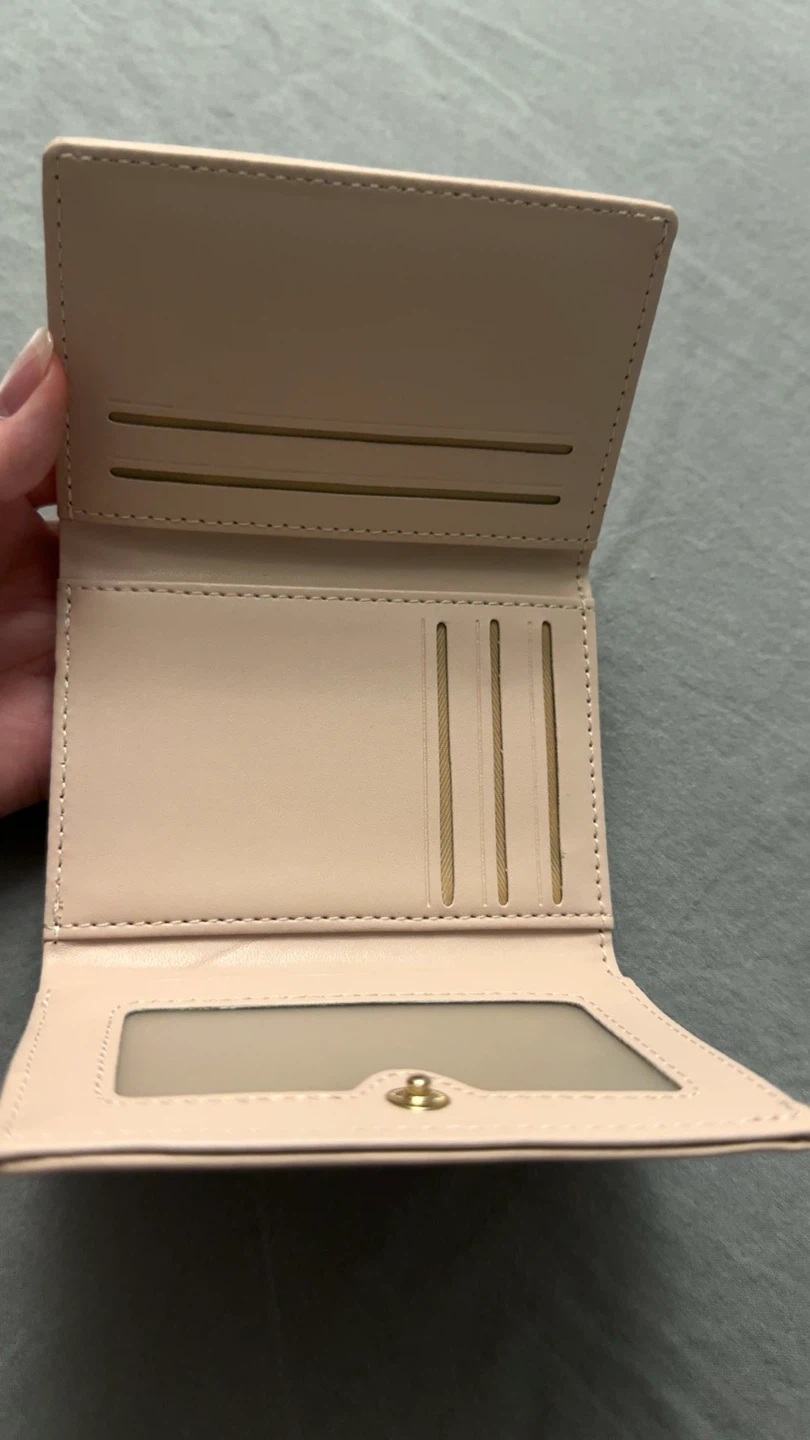Elegant Rose Gold-Embossed Tri-Fold Mini Wallet - photo 3
