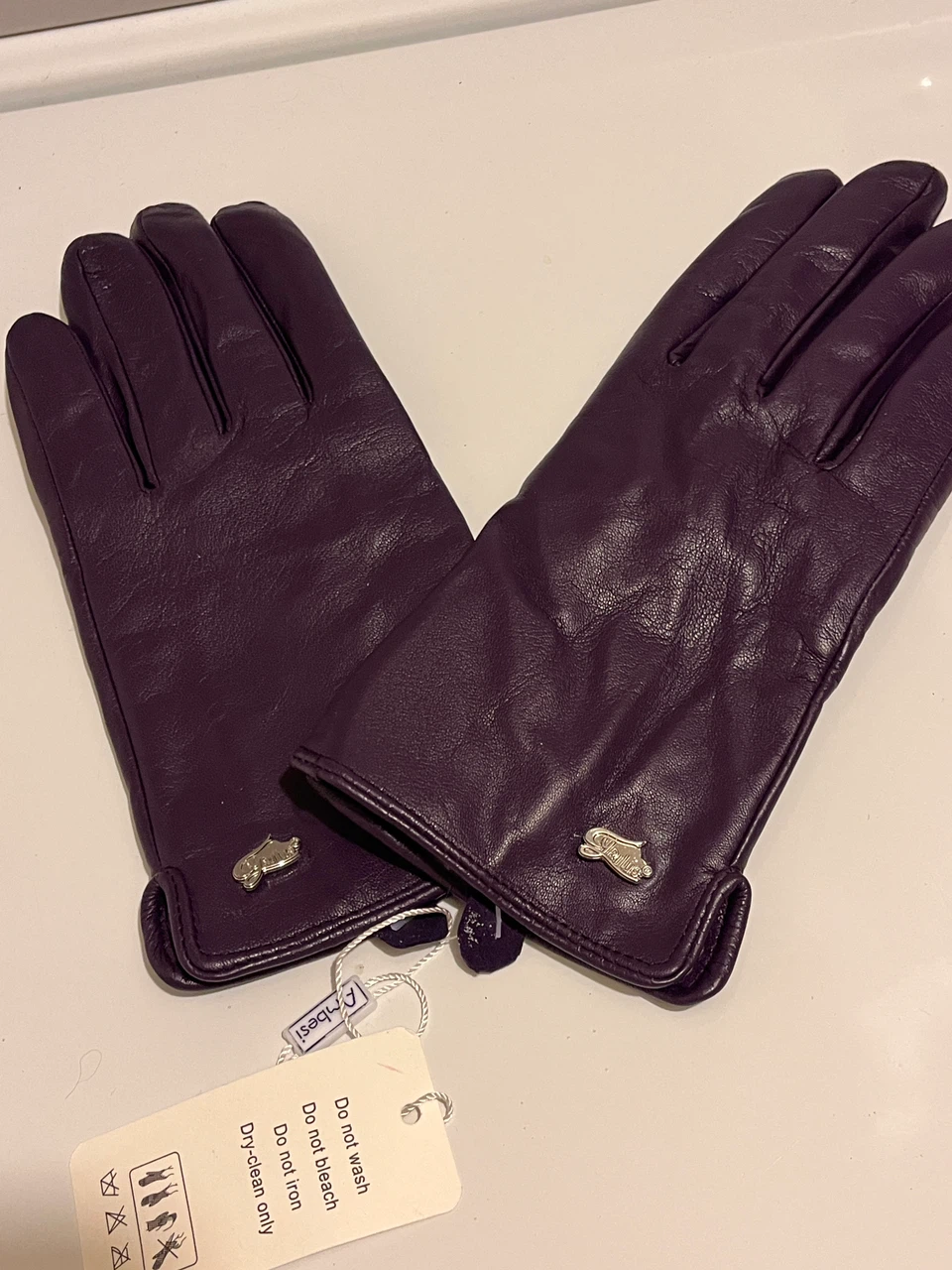 Ambesi Purple Leather Gloves