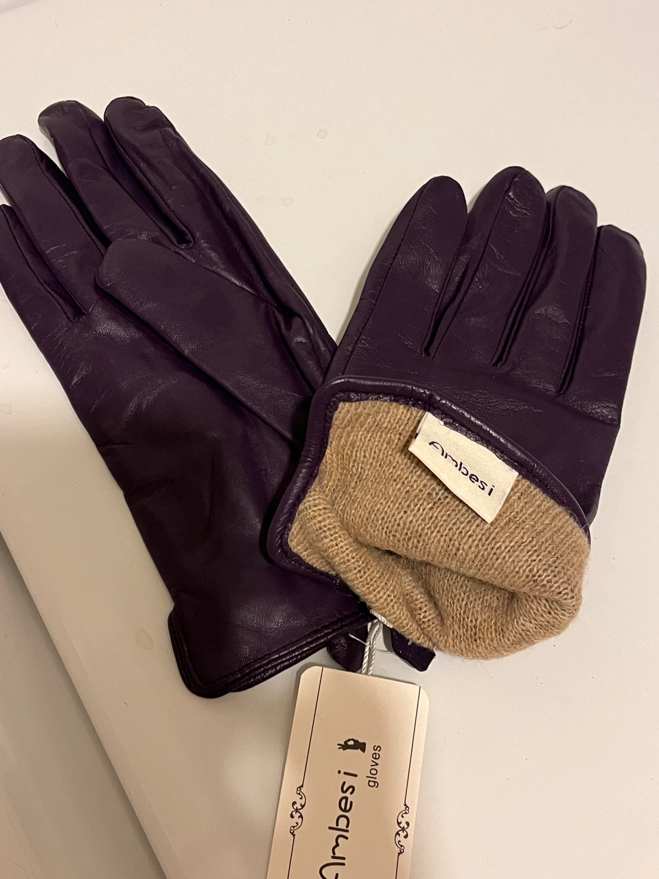 Ambesi Purple Leather Gloves - photo 2