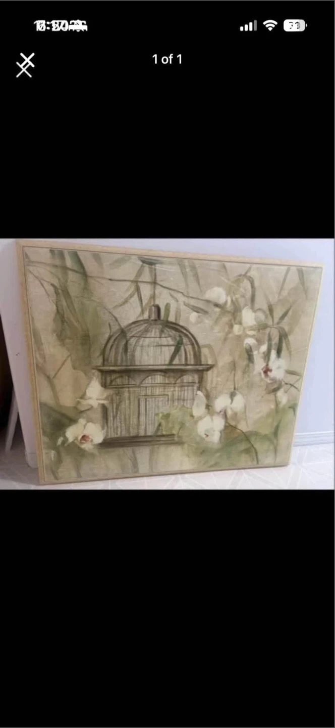 Birdcage and Orchid Wall Art