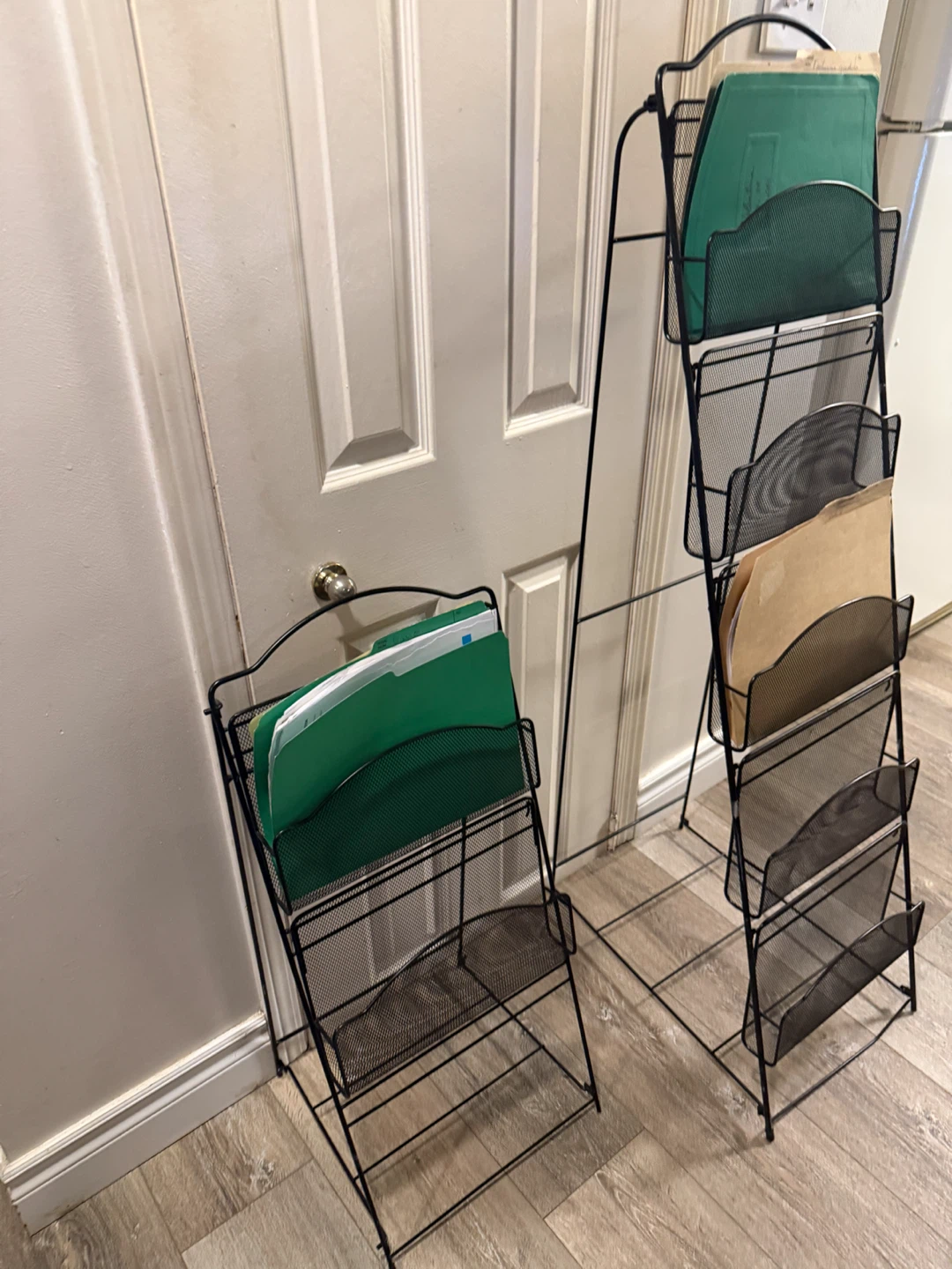 Set of Two Black Metal Mesh Magazine Racks - photo 2