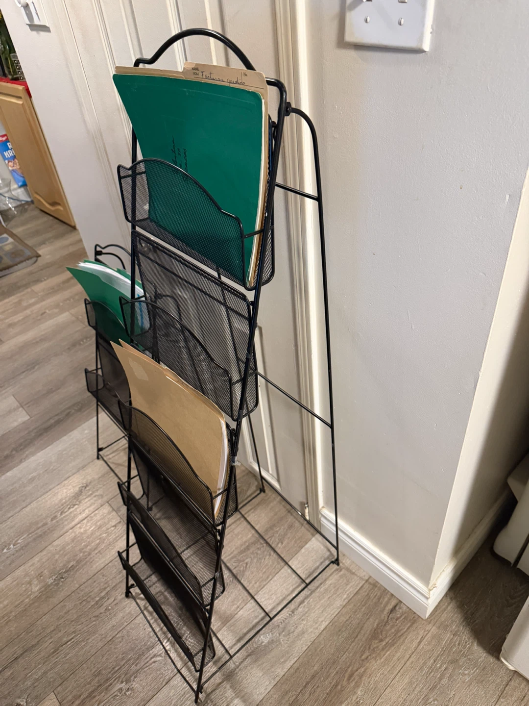 Set of Two Black Metal Mesh Magazine Racks - photo 3