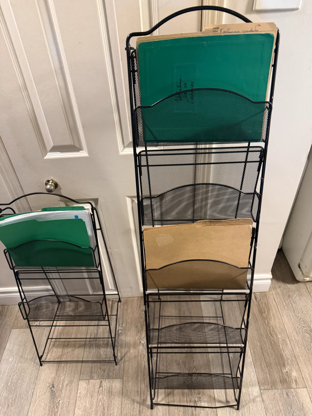 Set of Two Black Metal Mesh Magazine Racks - photo 4