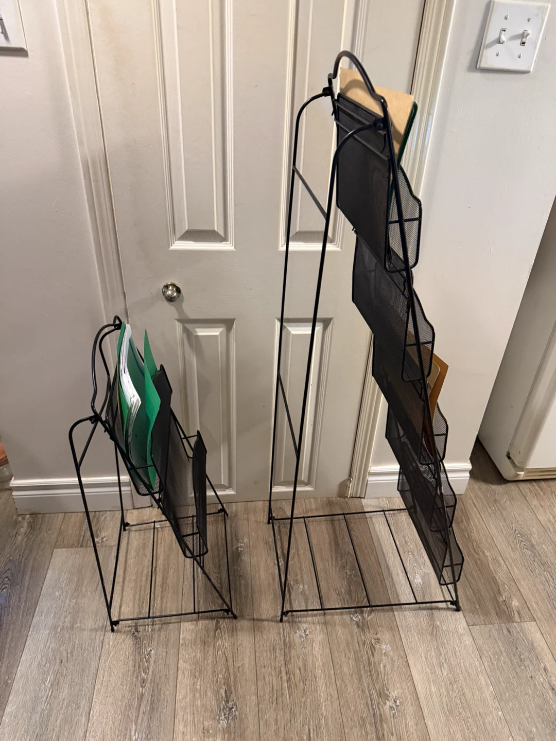 Set of Two Black Metal Mesh Magazine Racks - photo 5