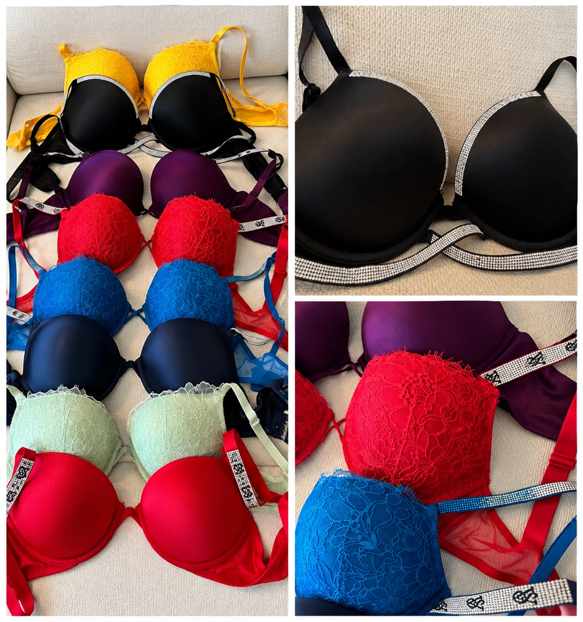 8 Victoria's Secret Shine Strap Bras 36B