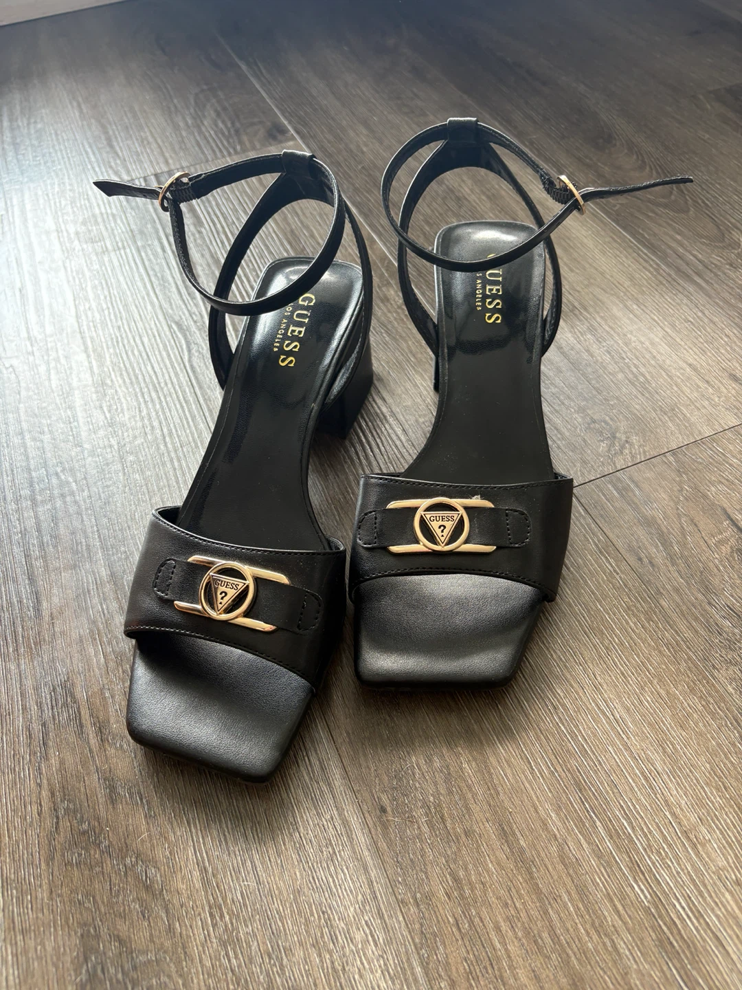 Guess Black Block Heel Sandals