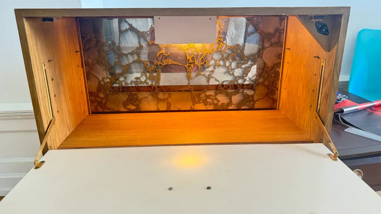 Vintage Wall Mounted Bar Cabinet - photo 3