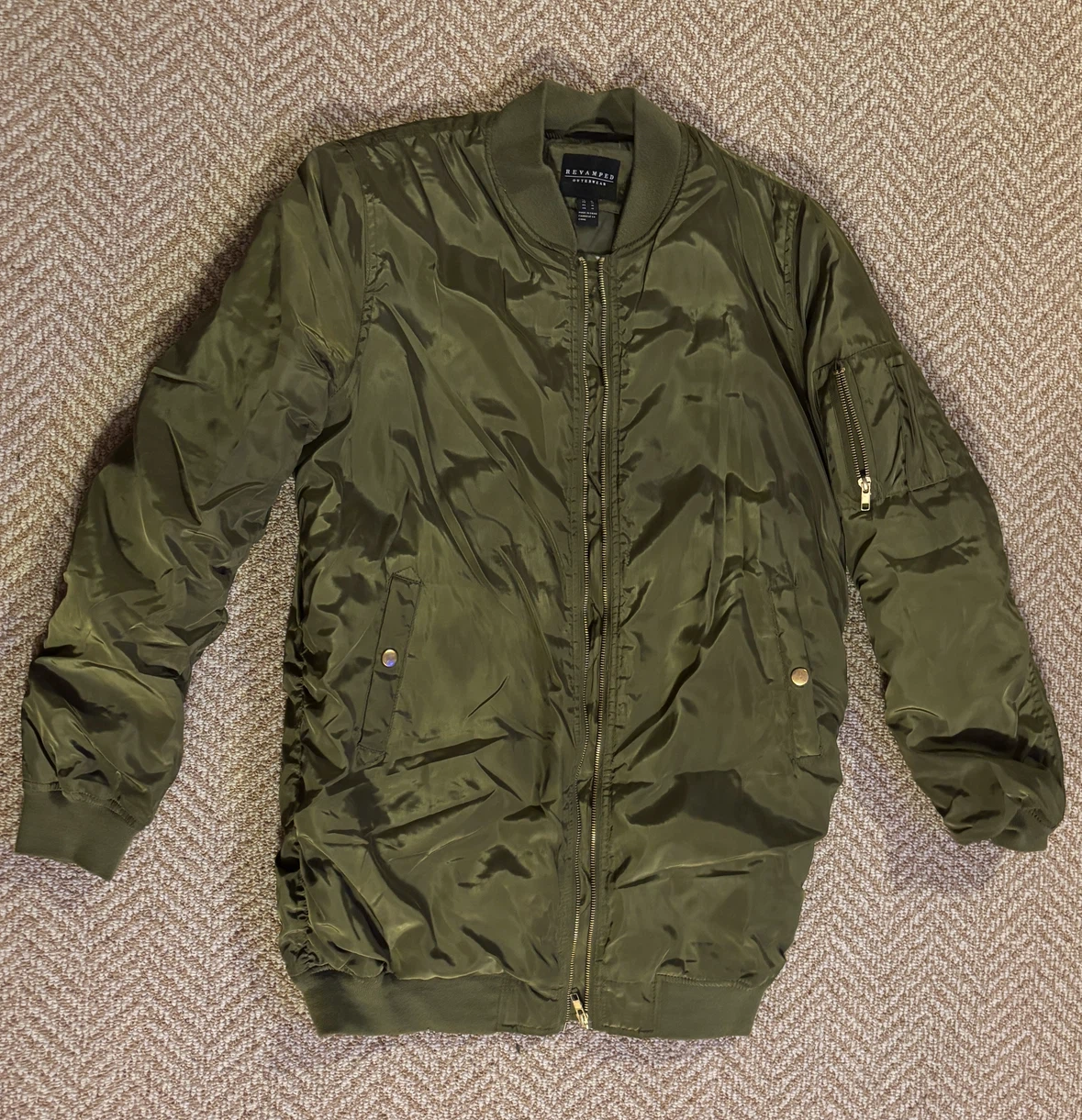 Revamped Outerwear Olive Bomber Jacket (size M)