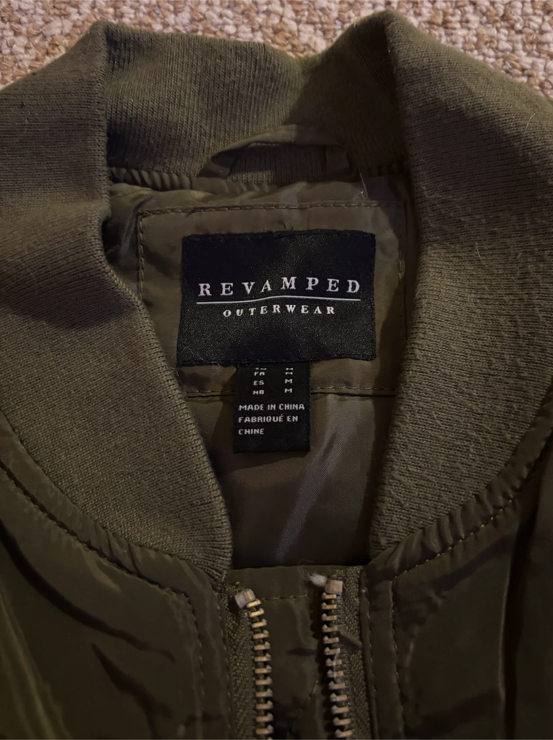 Revamped Outerwear Olive Bomber Jacket (size M) - photo 2