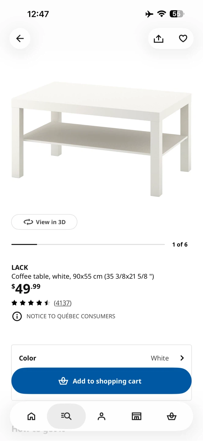 IKEA LACK Coffee Table, White