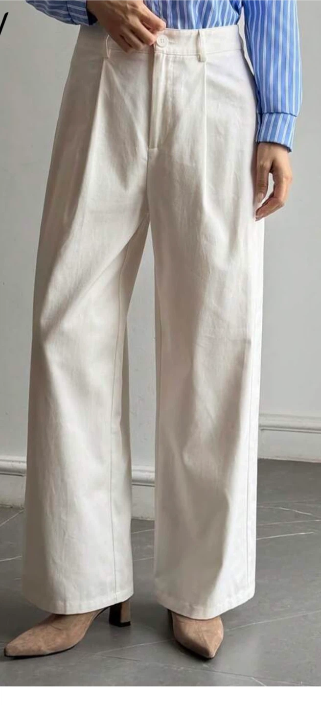 White Wide-Leg  Pmat