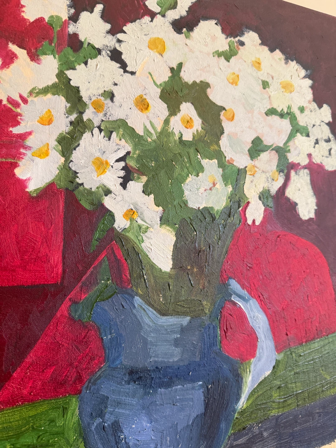 Original White Flower Painting on Canvas Wall Art 16x20 - photo 2