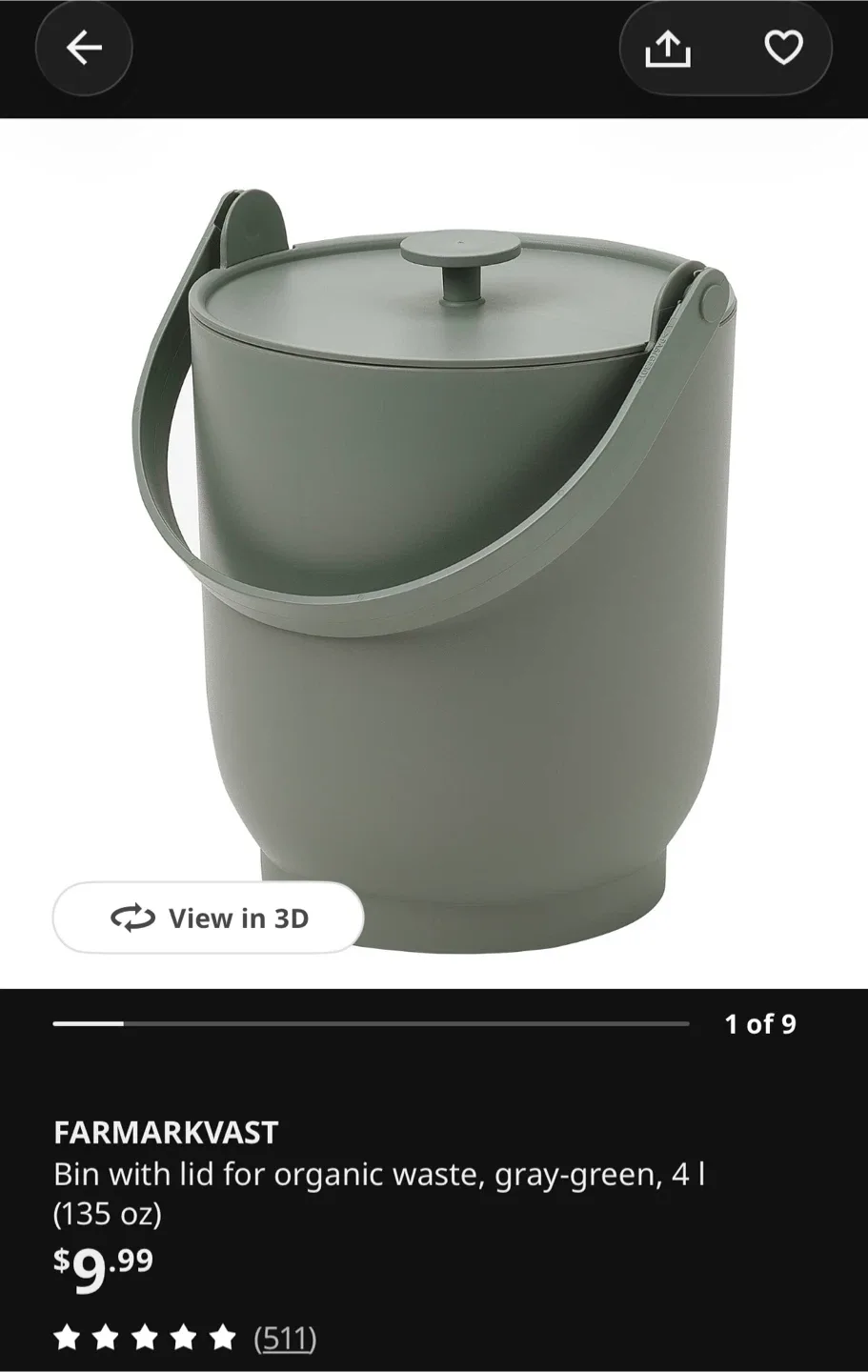 IKEA FARMARKVAST Organic Waste Bin - photo 3