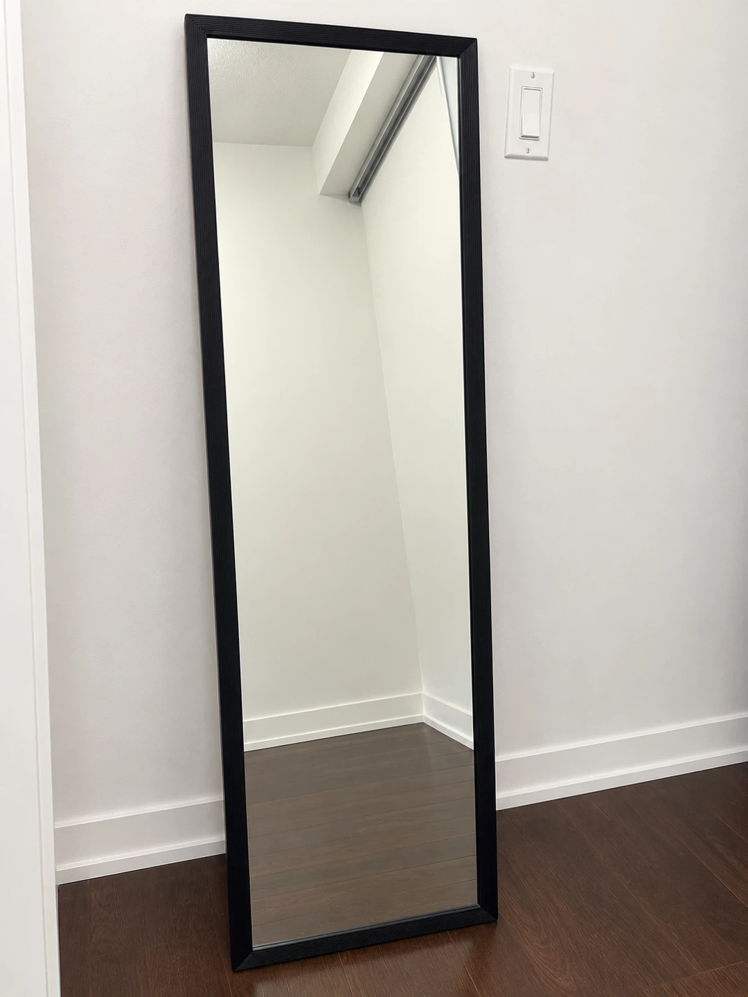 Full length black floor mirror