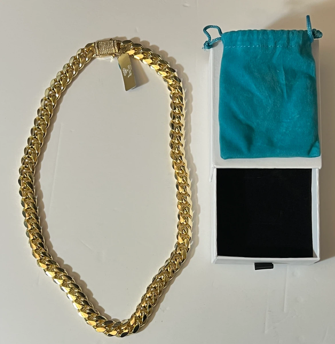 18KT Gold Laminado Curb Chain Necklace