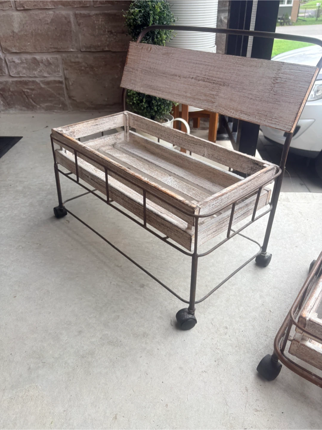 Rustic wooden rolling crates - photo 2