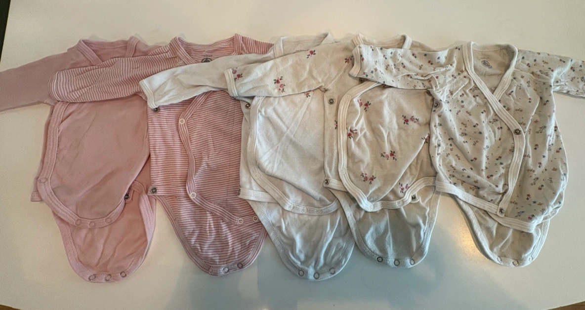 5 Petit Bateau Baby Bodysuits