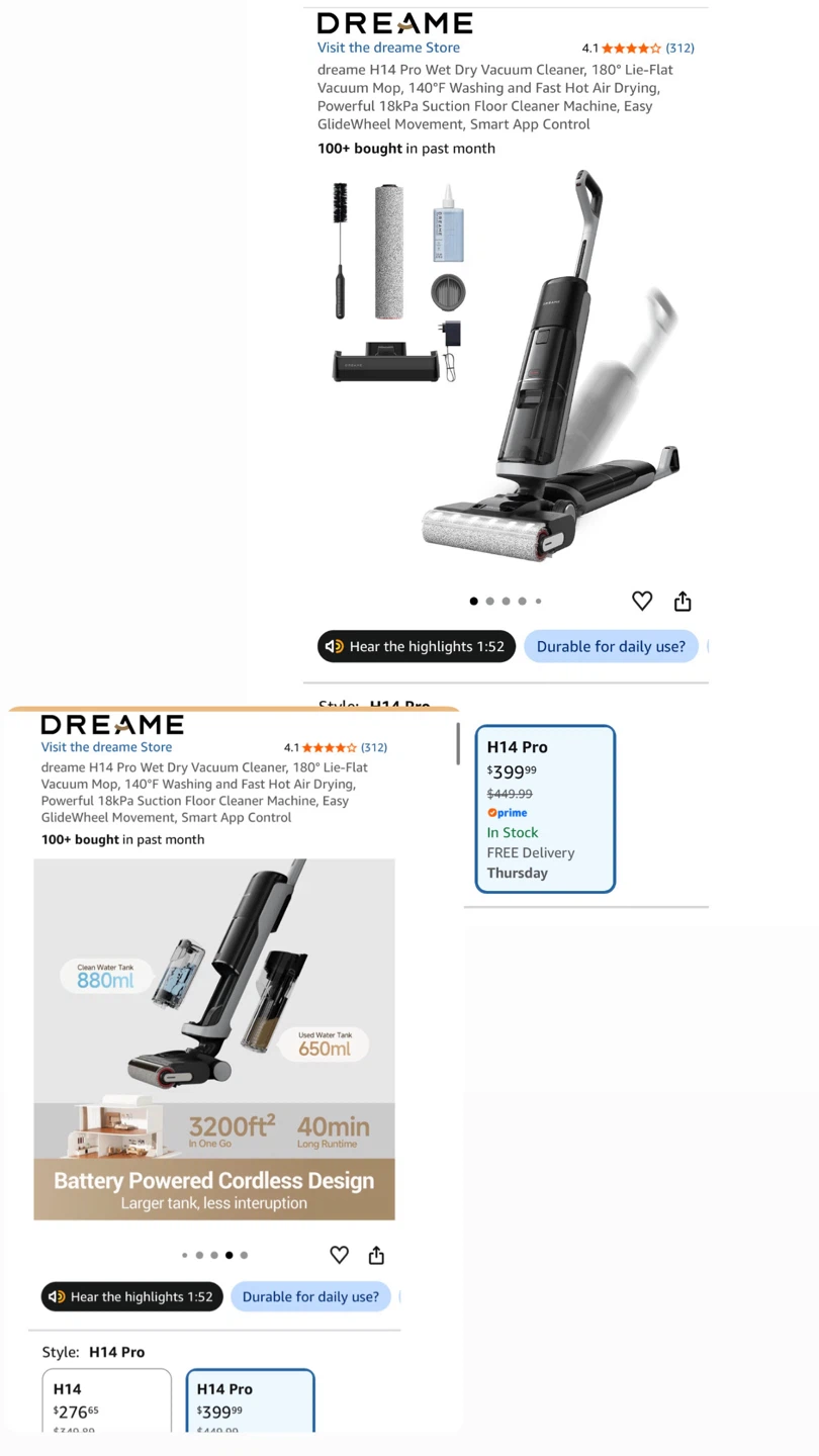 Dreame H14 Pro Wet Dry Vacuum Cleaner New - photo 2