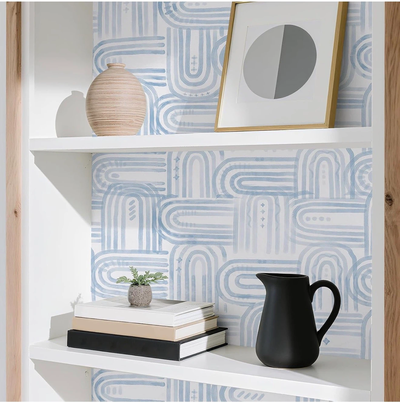 Blue Boho Geometric Patterned Wallpaper. 17.3 x 950 inches - photo 3