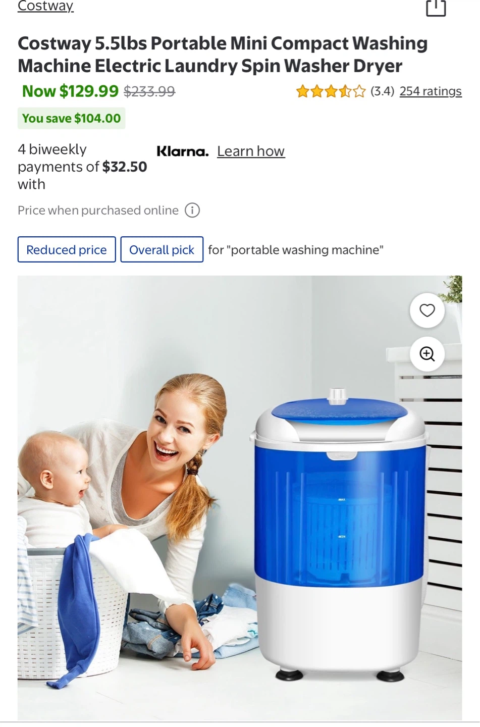 Costway Portable Mini Washing Machine - photo 2