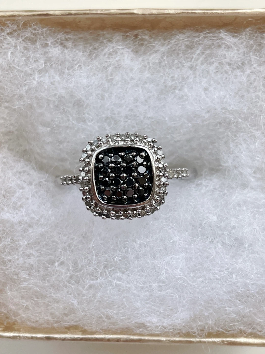 Sterling Silver Diamond Halo Ring