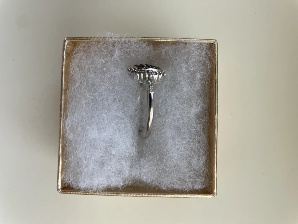 Sterling Silver Diamond Halo Ring - photo 3