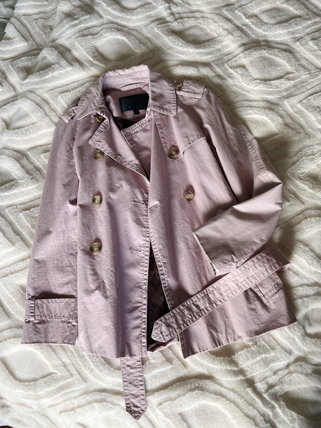 Coach Women's Trench Coat, Dusty Rose, XS - photo 4