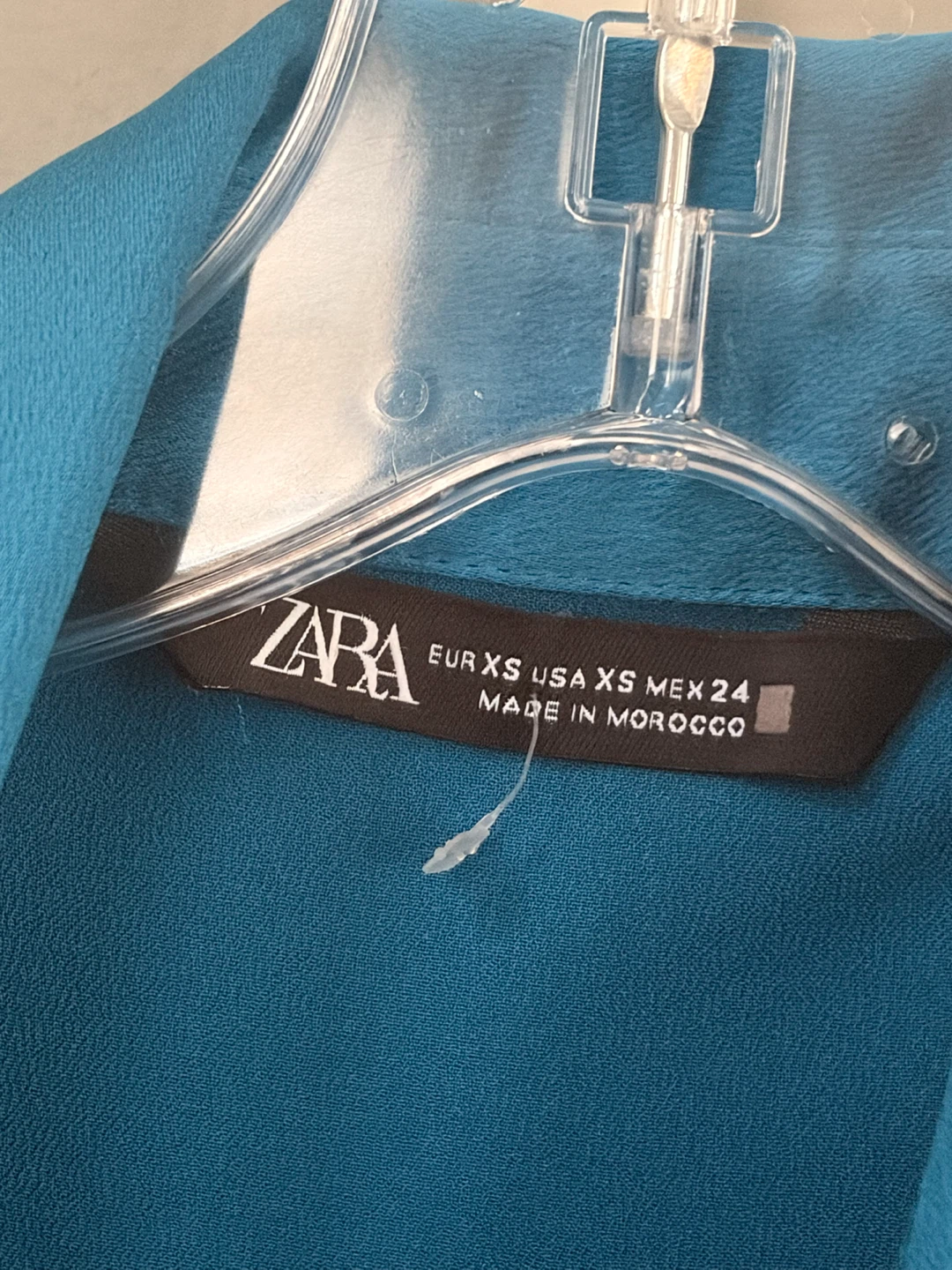 ZARA Women's Satin Button-Down Shirt Teal Size XS - photo 2