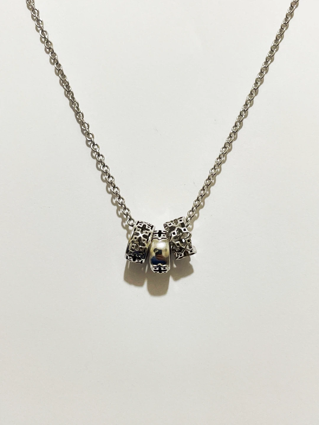 Birks Three-Ring Silver Pendant, Dare to Dream Collection