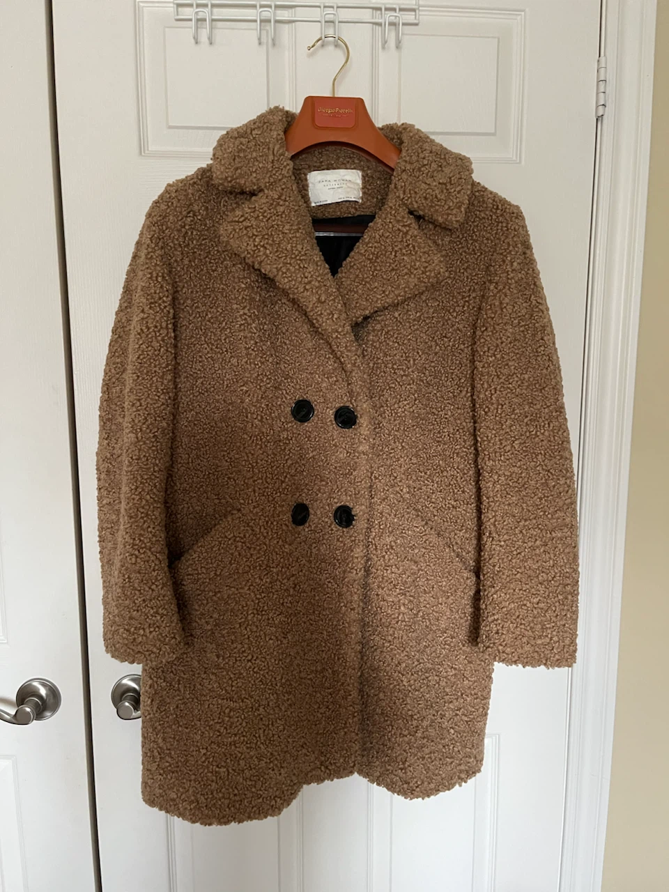 Zara Woman Teddy Coat Brown XL