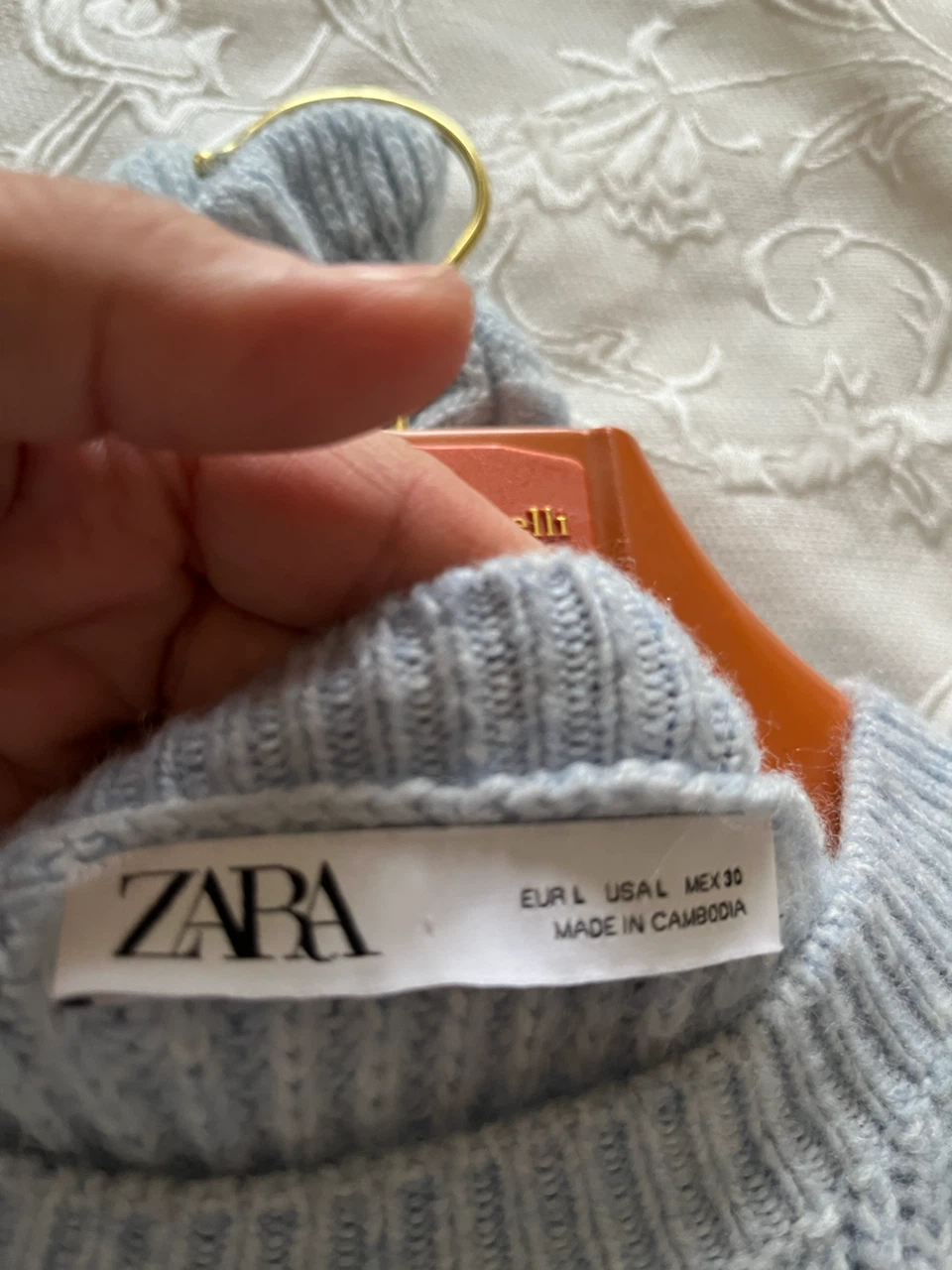 Zara light blue ribbed knit sweater - photo 2
