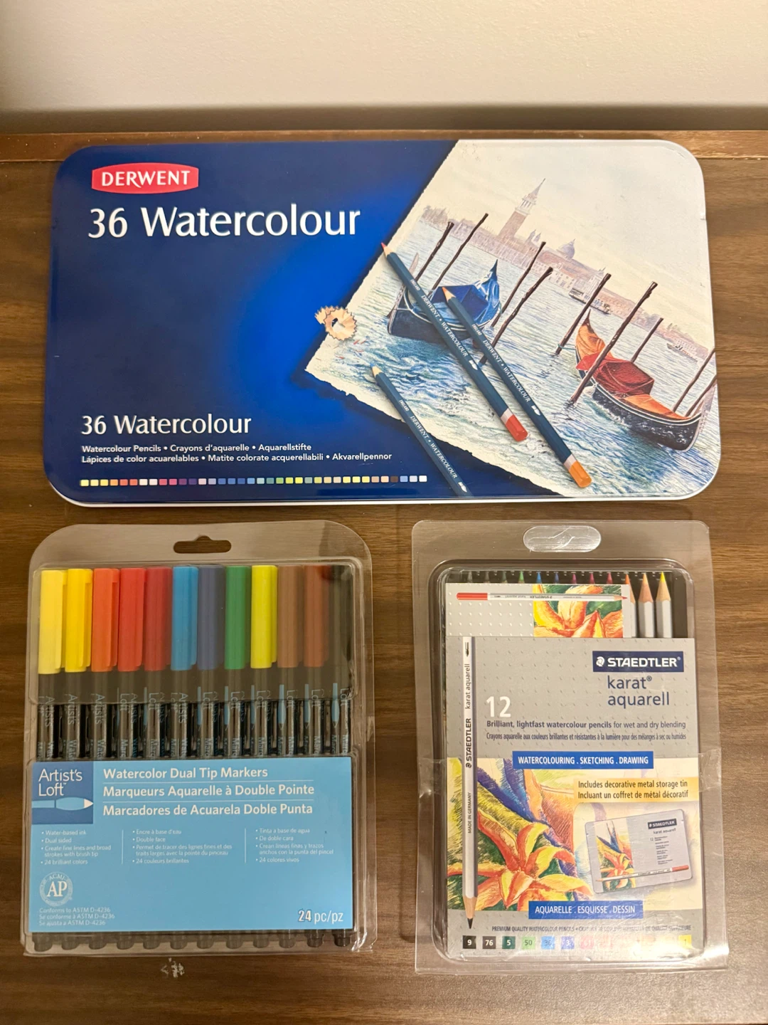 Watercolour Art Bundle — Derwent + Staedtler + 24 Markers